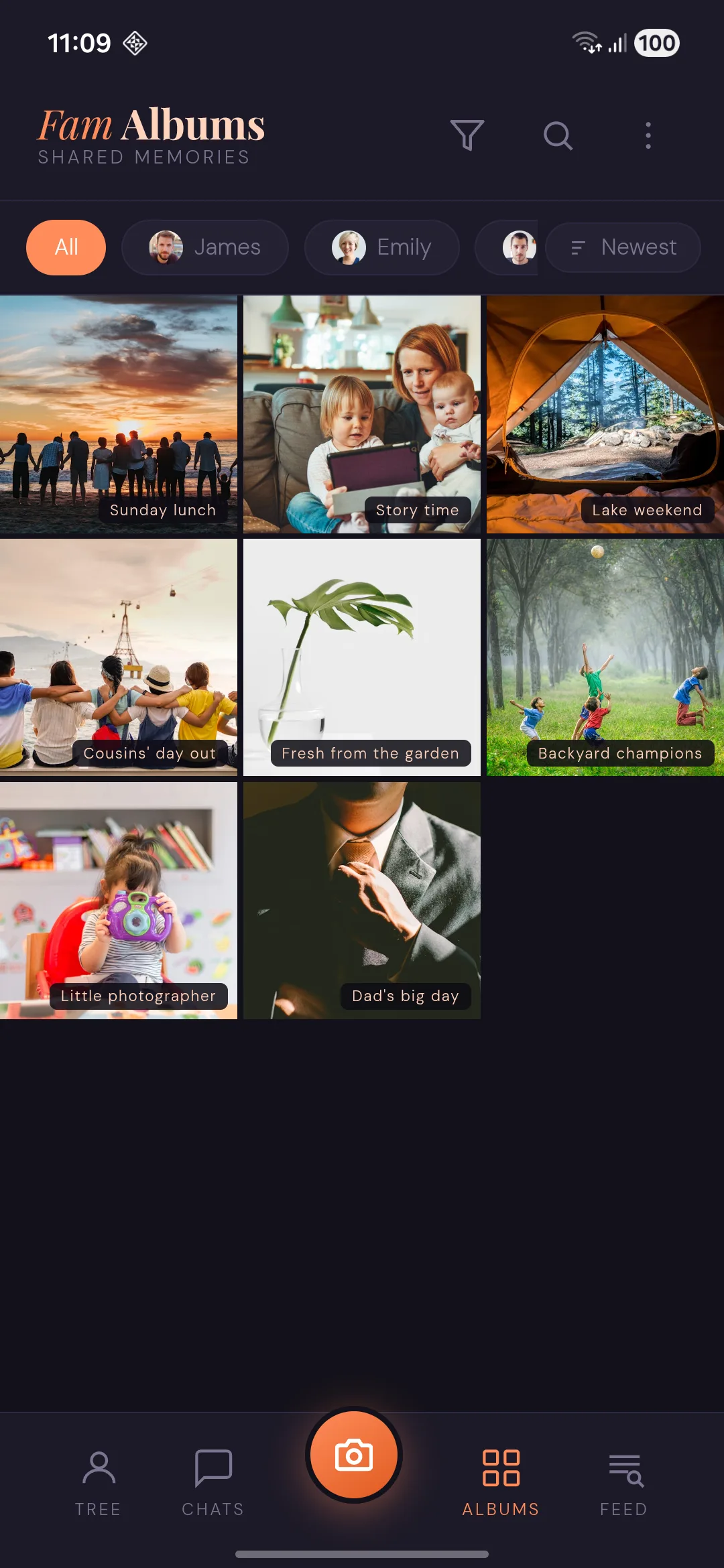 FamTree shared photo albums